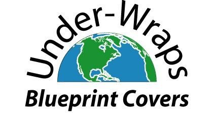 A logo for wonder-wrap, a company that sells blue paper.